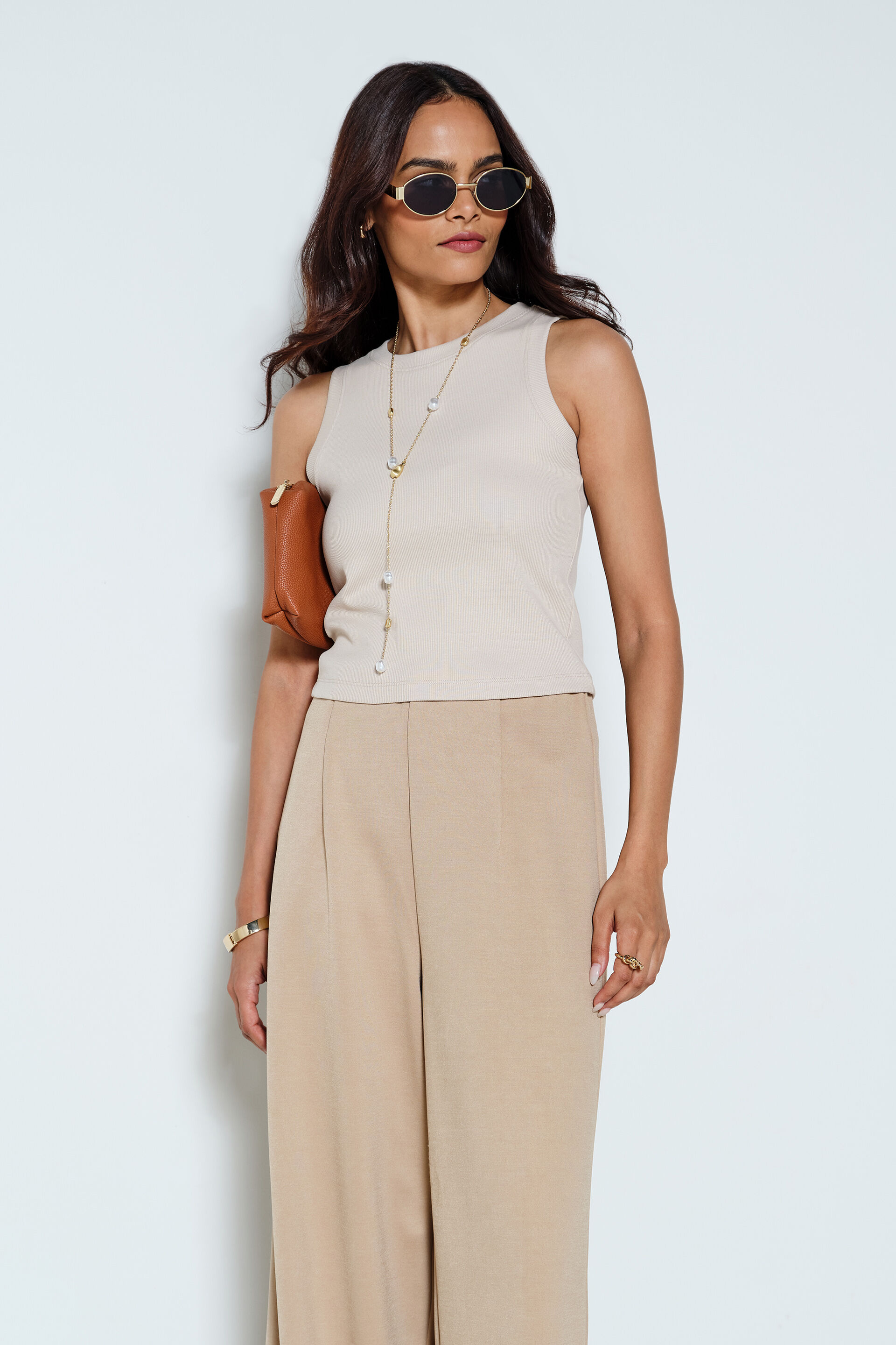 Everyday Basics Beige Top, Beige, image 1